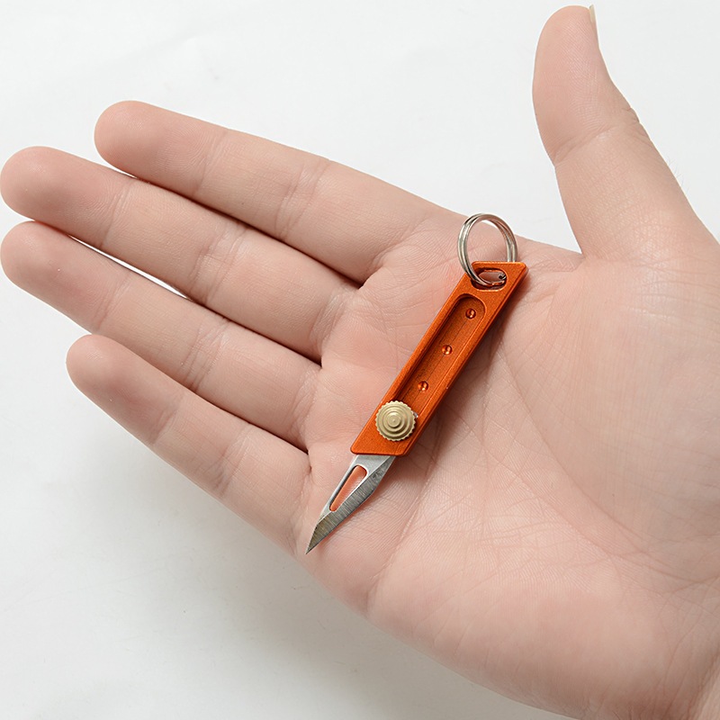 มีดจิ๋ว มีดเปิดกล่อง ด้ามอลูมิเนียม เลื่อนได้3ระดับ เป็นพวงกุญแจได้ Aluminum Alloy Carry Knife