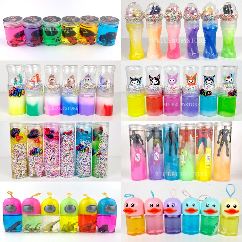 สไลม์ กากเพชร สีรุ้ง สีใส สลาม ของเล่นเด็ก Slime | Bluerubystore