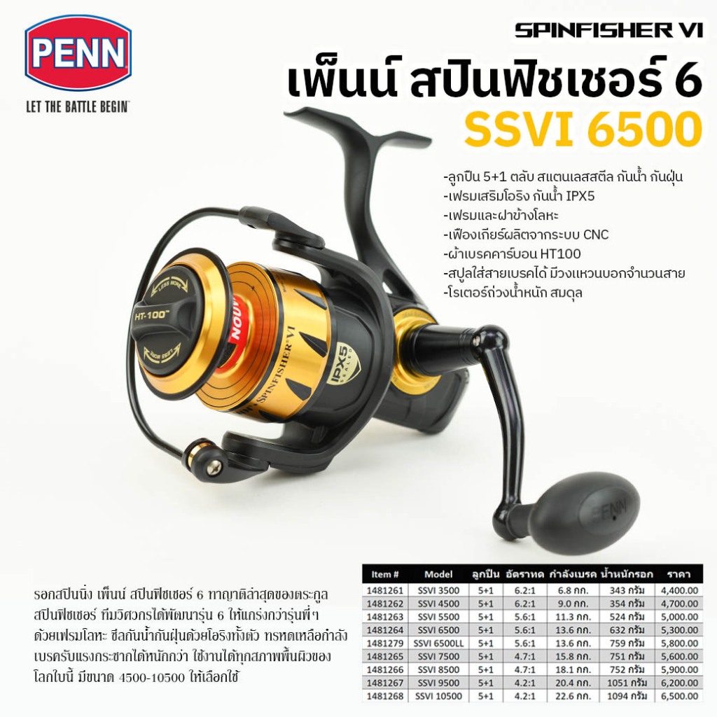 รอกสปินนิ่ง เพ็นน์ สปินฟิชเชอร์ รุ่น 7 ขนาด 4500-8500 LL ไลฟ์ไลน์เนอร์ มีเพิ่มเบรคท้าย / Penn Spinfisher VII LiveLiner