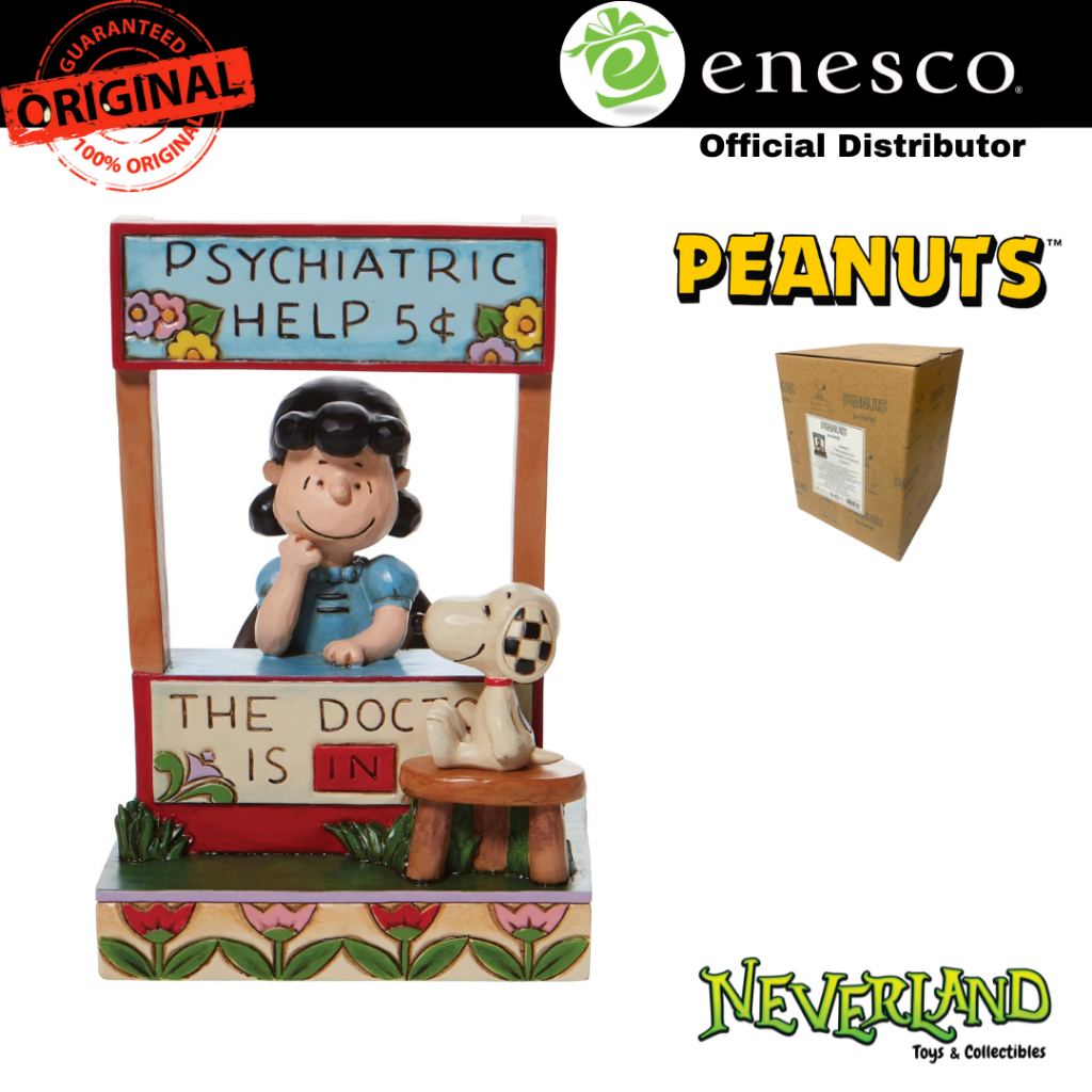 Enesco Peanuts Lucy Psychiatric Help The Doctor is in Booth Figurine by Jim Shore
