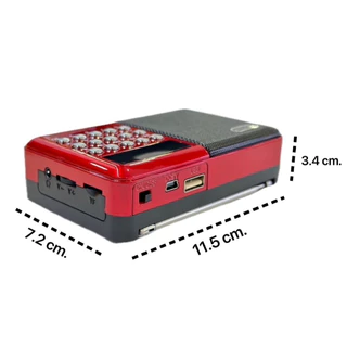 ลำโพงวิทยุFM (รุ่นV-189) เล่นTF Card/U Disk Reader พร้อมแบตเตอรี่แบบชาร์จไฟได้ มีบลูทูธ มีอัดเสียงได้