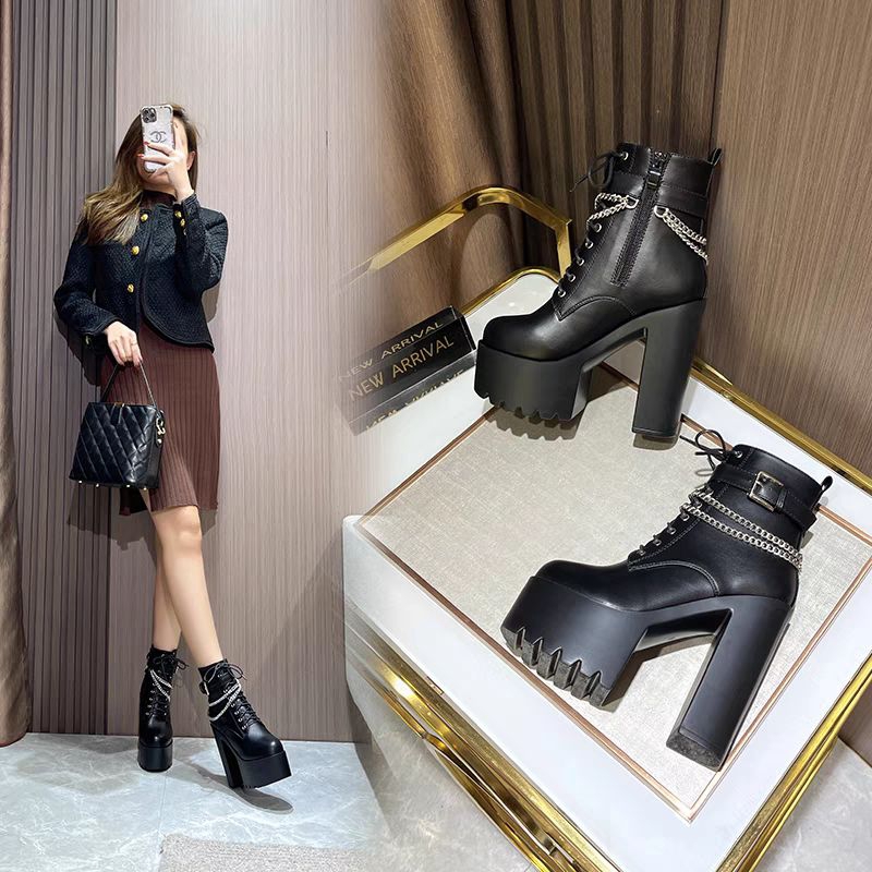 รองเท้าบูทส้นสูง บูทแฟชั่น Size34-39 สูง10-16cm  พรีออเดอร์