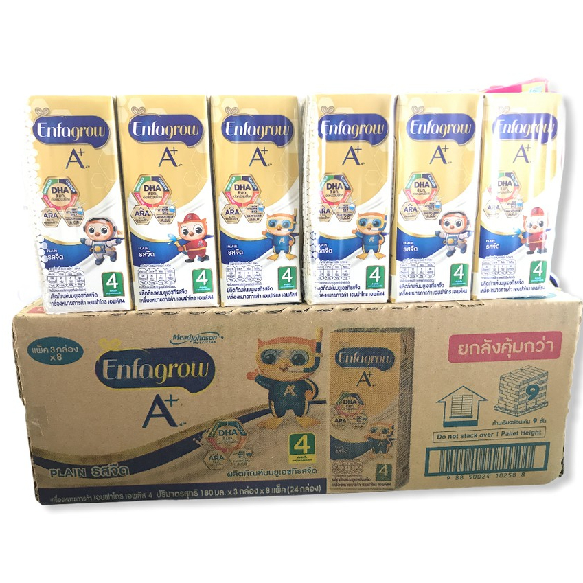 เอนฟา UHT สูตร 4 รสจืด ขนาด 180 ML. (24 กล่อง) จำนวน (1 ลัง)