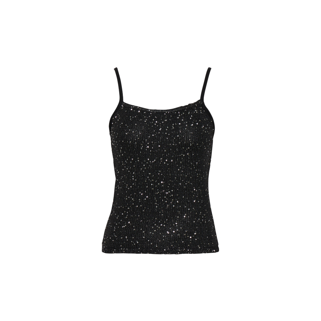 เสื้อสายเดี่ยวผ้า knit ผสมเลื่อม Rush Official Kira Cami Top (Adjustable Straps) มีซับใน