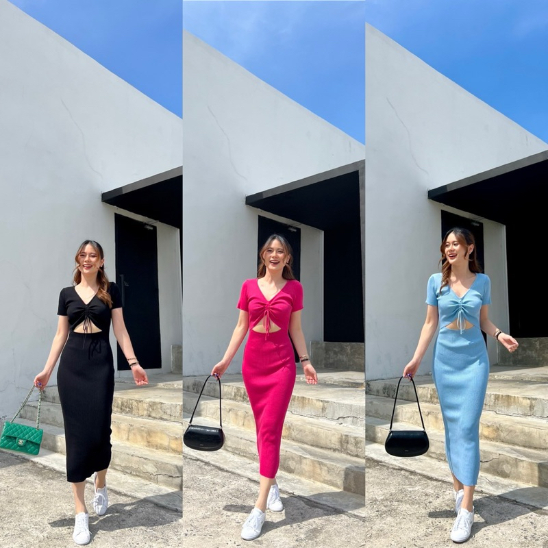 Missseed-Jenna dress ทรงสวย ใส่แล้วผอมสุดดด ดีเทลมีเว้าเอว เกาหลี เกาใจเวอร์ แมทช์ง่าย เนื้อผ้าของจริงดีมากกก