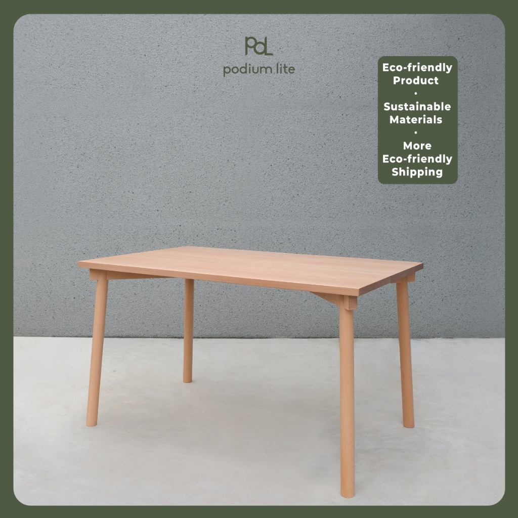 Podium lite | โต๊ะทานอาหารไม้จริง ถอดประกอบได้ รุ่น Plus Table (1200 mm.)