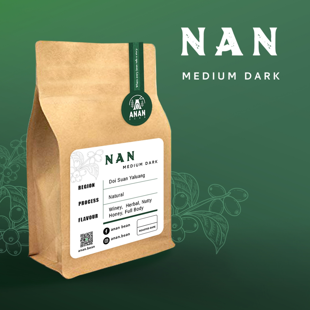 ANAN Bean (Single Origin) เมล็ดกาแฟคั่ว Doi Suan Yaluang ดอยสวนยาหลวง จ.น่าน : MEDIUM DARK