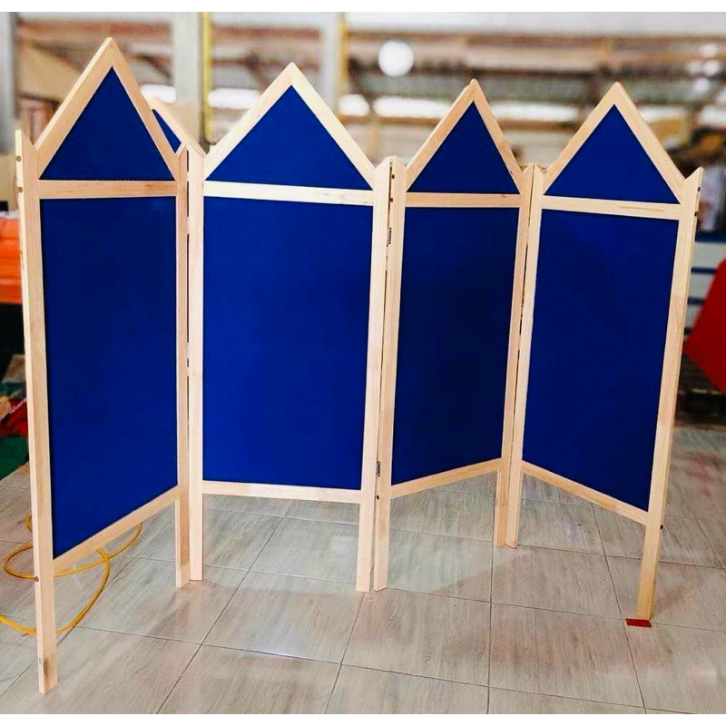 บอร์ดโครงงานกรอบไม้  4พับ ทรงสูง มีขาตั้ง ขนาด 60*60*60*60ซม. (มีใบกำกับภาษี)