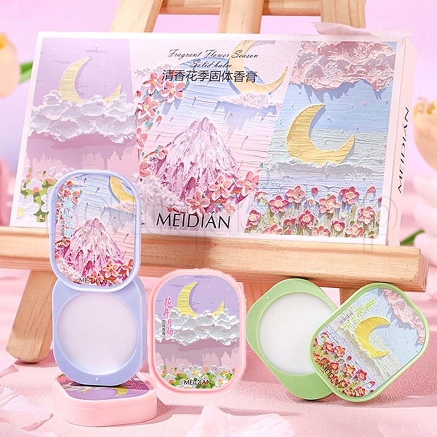 E161 MEIDIAN เซ็ตน้ำหอมบาล์ม 3 กลิ่น ระงับกลิ่นกาย กลิ่นดอกไม้ หอมละมุน หอมติดผิว ติดทนตลอดวัน แบบพกพา