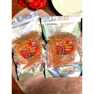 น้ำพริกกากหมู ถวายแฮปปี้ฟู้ดส์ 500กรัม เจ้าดังเมืองเหนือ กากหมูบดหยาบ เข้มข้นอร่อย