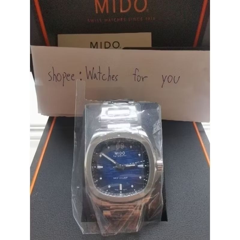 (สินค้าพร้อมส่ง) นาฬิกา​ MIDO รุ่น​ MULTIFORT TV BIG DATEรหัส​ M049.526.11.041.00 สีน้ำเงิน ของแท้ป้าย​ KINGPOWER