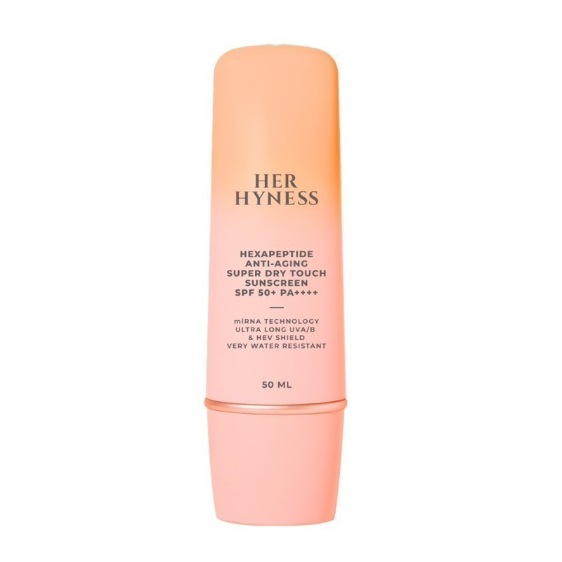 HER HYNESS HEXAPEPTIDE ANTI-AGING SUPER DRY TOUCH SUNSCREEN SPF 50+ PA++++ 50 MLแท้ %