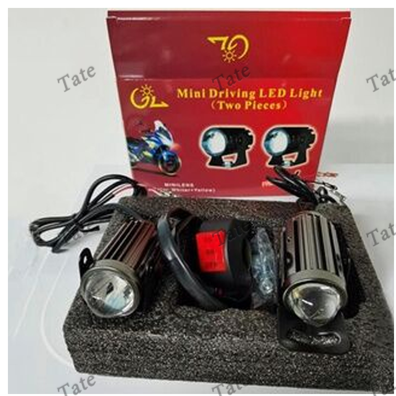 ไฟขับมินิสีขาว+เหลืองคู่คุณภาพสูงสากล 20W * 2 พร้อมสวิตช์สำหรับรถจักรยานยนต์