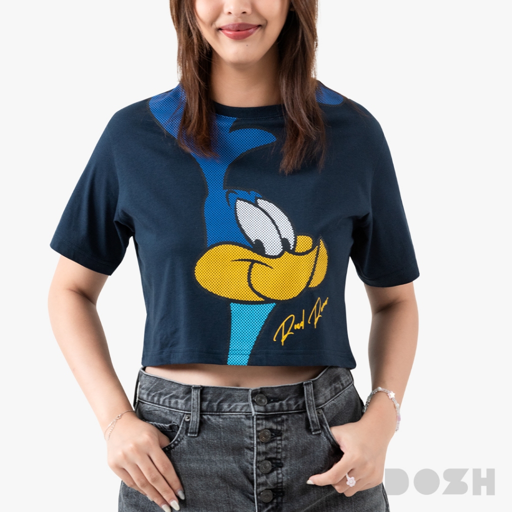 DOSH WOMEN'S CROPPED T-SHIRTS LOONEY TUNES เสื้อยืดครอปผู้หญิง DLTWT1004-NV