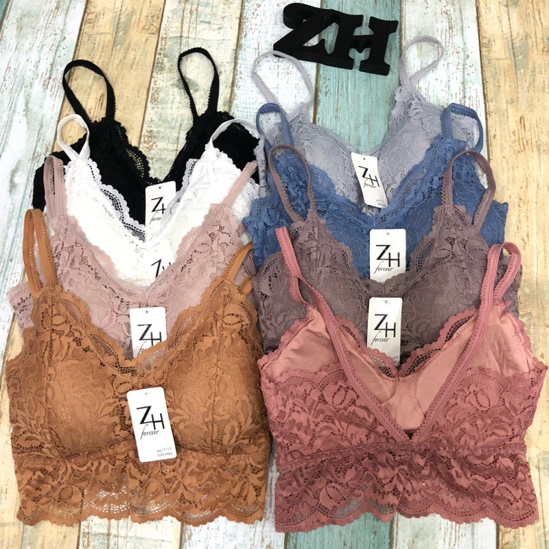 บราลูกไม้ผ้านิ่ม บราลูกไม้โชว์หลังV💥ZH.6312