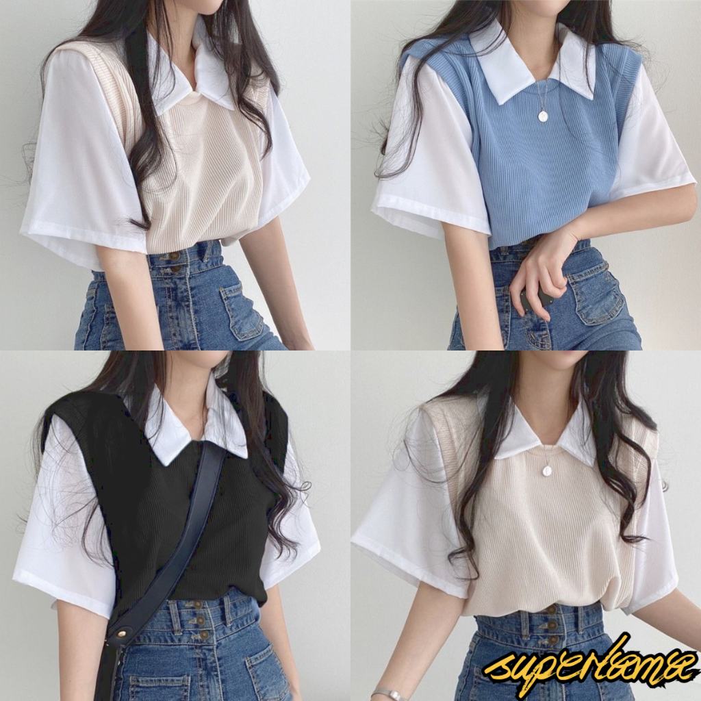 เสื้อเชิ้ตคอปกสไตล์เกาหลีงาน 2 ชั้น: แฟชั่นเบสิกที่ใส่ได้ทุกวัน