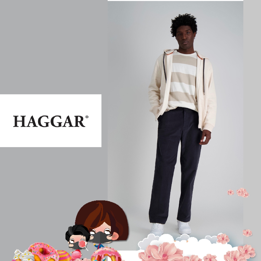 กางเกงลูกฟูก กางเกงขายาว ทรงกระบอก Haggar Stretch Corduroy แท้