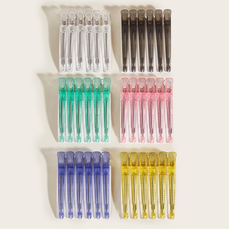 กิ๊ฟหนีบผม แพค 6 ชิ้น มีให้เลือก 6 สี หนีบผมแน่น พร้อมยางเกี่ยว
