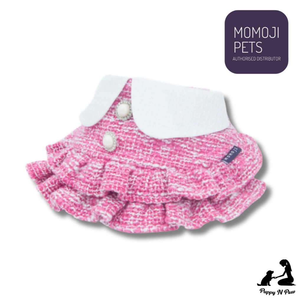 Momoji Kristen Raspberry Red Pet Bib ชุดสุนัข ชุดแมว