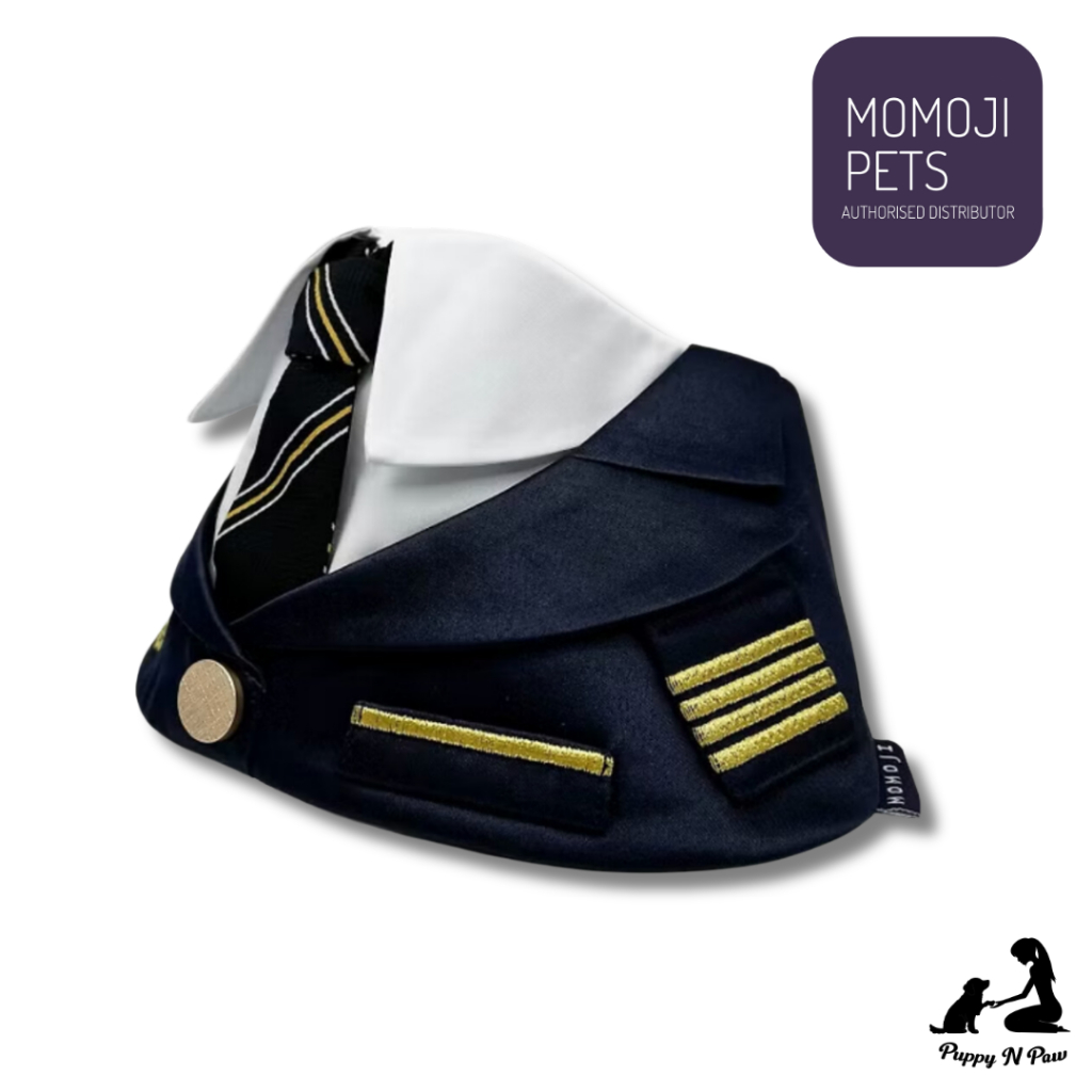 Momoji Air Pilot Midnight Blue Pet Bib ชุดสุนัข ชุดแมว
