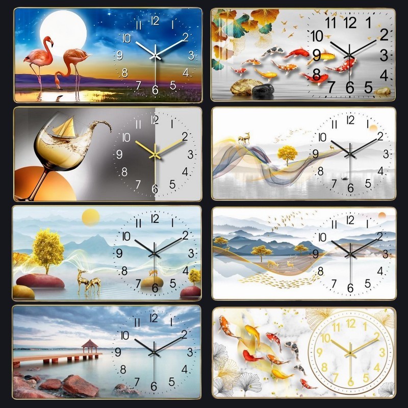 นาฬิกาติดผนัง นาฬิกาแขวน (มี30ลาย) ขนาด 30x60/40x80cm เข็มเดินเรียบ ตัวเลข 3 มิติไม่มีเสียงรบกวน