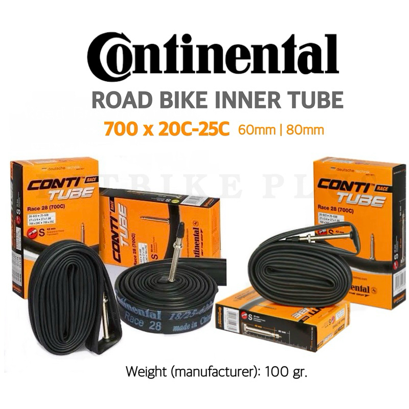 ยางในเสือหมอบ Continental Race Tube (700 x 20c-25c) (700 x 25c-32c) ของแท้บริษัท
