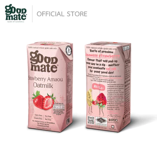 Goodmate Strawberry Oat Milk กู๊ดเมท นมโอ๊ต สูตรสตรอวเบอร์รี่ ขนาด 180 มล. (1 ลัง : 36 กล่อง)