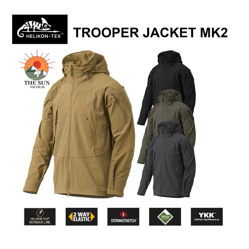 เสื้อแจ็คเก็ต TROOPER JACKET MK2 Helikon-Tex  เสื้อแจ็คเก็ตกันละอองน้ำ กันลม กันหนาว