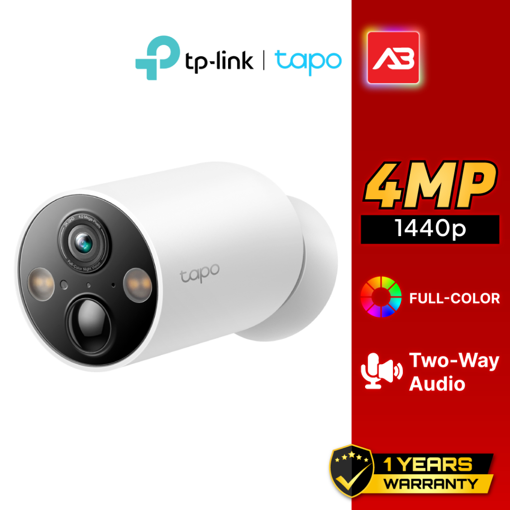 TAPO กล้องวงจรปิดแบตเตอรี่ 4 ล้านพิกเซล รุ่น Tapo C425