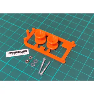 [ครบ10สี] โรลเลอร์ถ้วยพลาสติก 12/13mm (วางจมกันชนหน้า SFM ได้) - Mini4WD Low Friction Plastic Double Rollers (13-12mm)