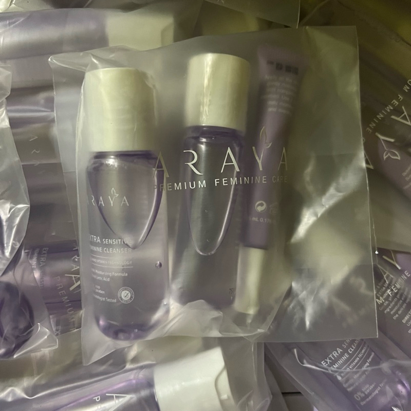 3 ชิ้น พกพา อารยา ขนาดทดลอง Araya serum + feminine lady care set