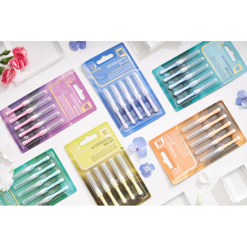 Kentoyshop แปรงซอกฟัน Ken&Klean ด้ามตรงยาว แพ็ค 5 ชิ้น ขนาด 0.4 ,0.5 ,0.6 , 0.7 , 0.8 ,1.0 ,1.2 ,1.5 ,1.7 mm