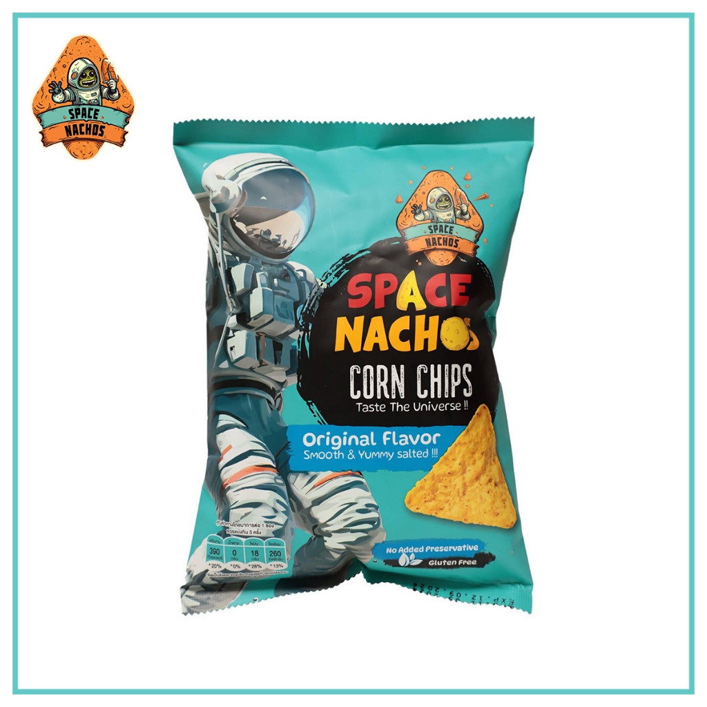 Space Nachos Corn Tortillas Chips Original Flavor (แผ่นแป้งคอร์นชิพส์ทอดกรอบ-รสออริจินอล)