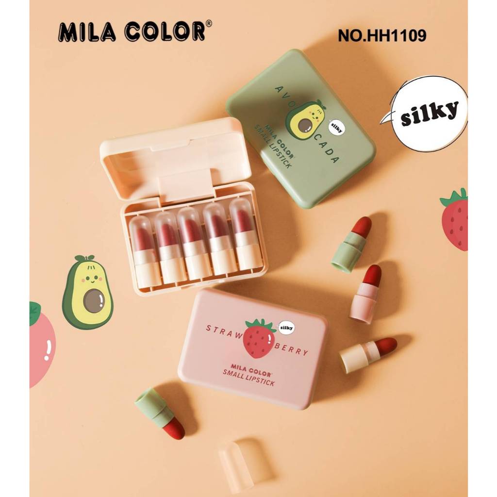 MILA COLOR 5IN1 Silky Matte Lipstick Set เซต​ลิปสติกแมทต์ เนื้อกำมะหยี่ เนียมนุ่ม สีชัด ติดทน