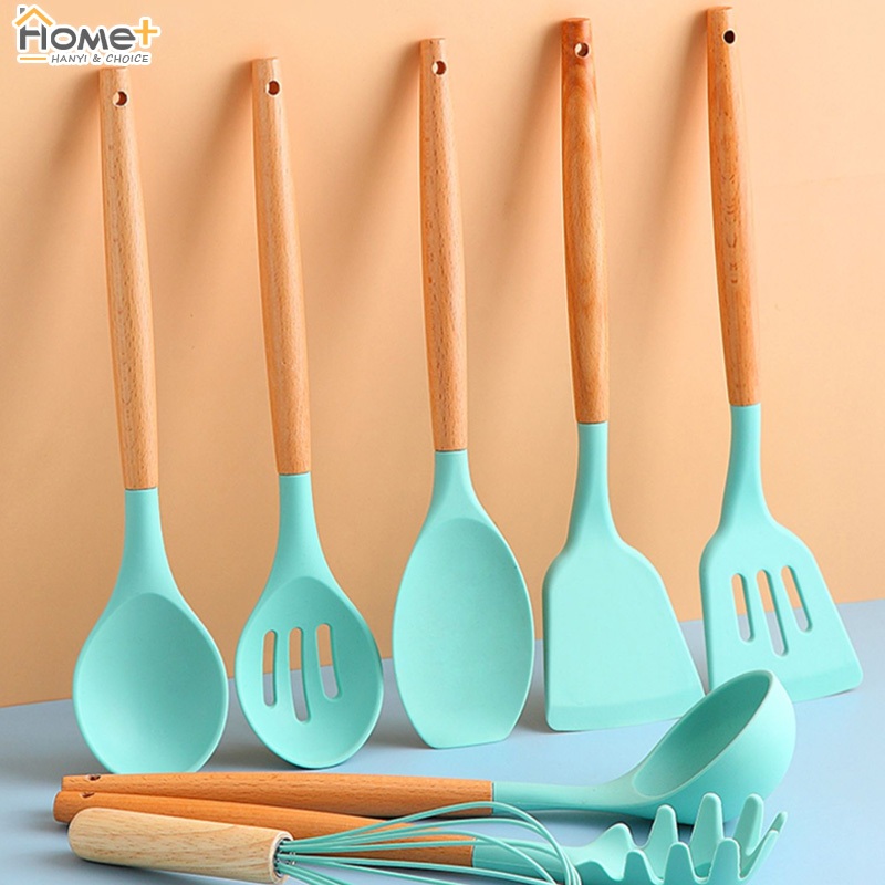 ตะหลิวซิลิโคน ไม้พายซิลิโคน Kitchen set ทัพพี ที่คีบอาหาร ทนอุณหภูมิสูง ซิลิโคน ป้องกันไม่ให้ผิวกระทะเกิดรอยขีดข่วน