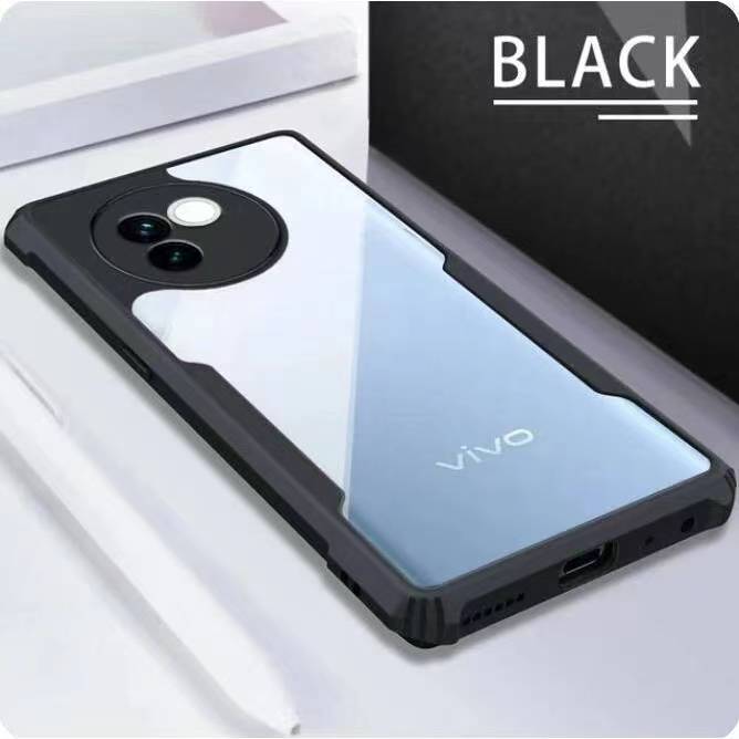 Vivo V30e 5Gตรงรุ่น(พร้อมส่งในไทย)เคสกันกระแทกขอบสีหลังใสVivo V30E 5G