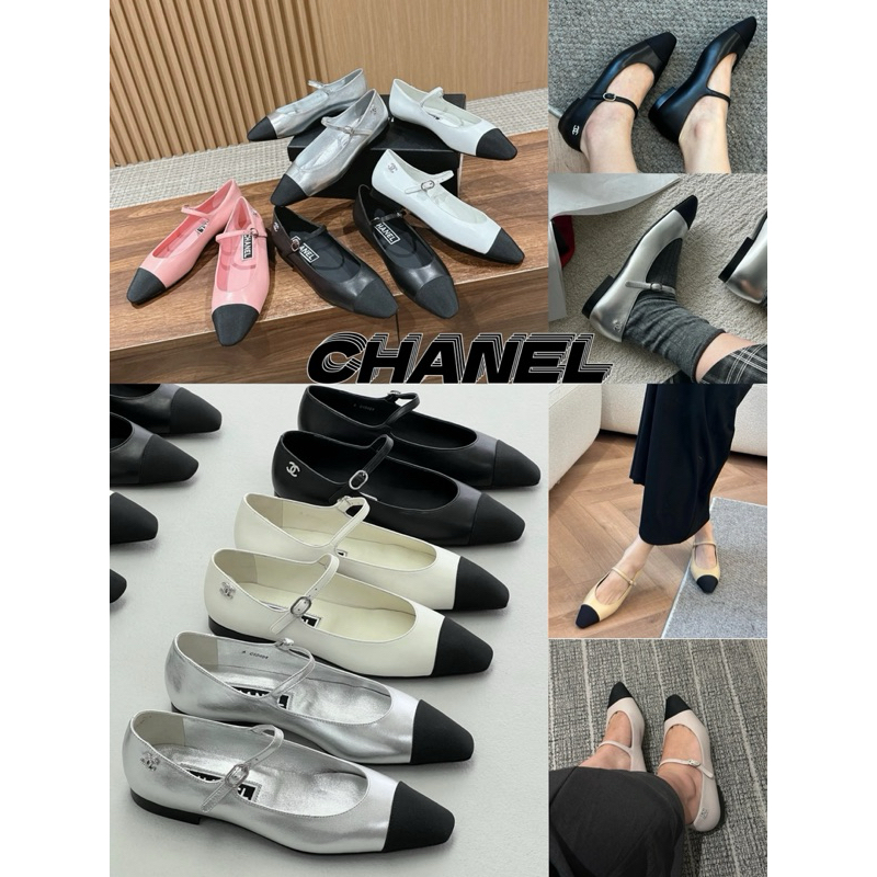 💯  รองเท้าลำลองสำหรับสุภาพสตรีแท้ CHANEL 24SS MARY JANES วัสดุหนังแกะ