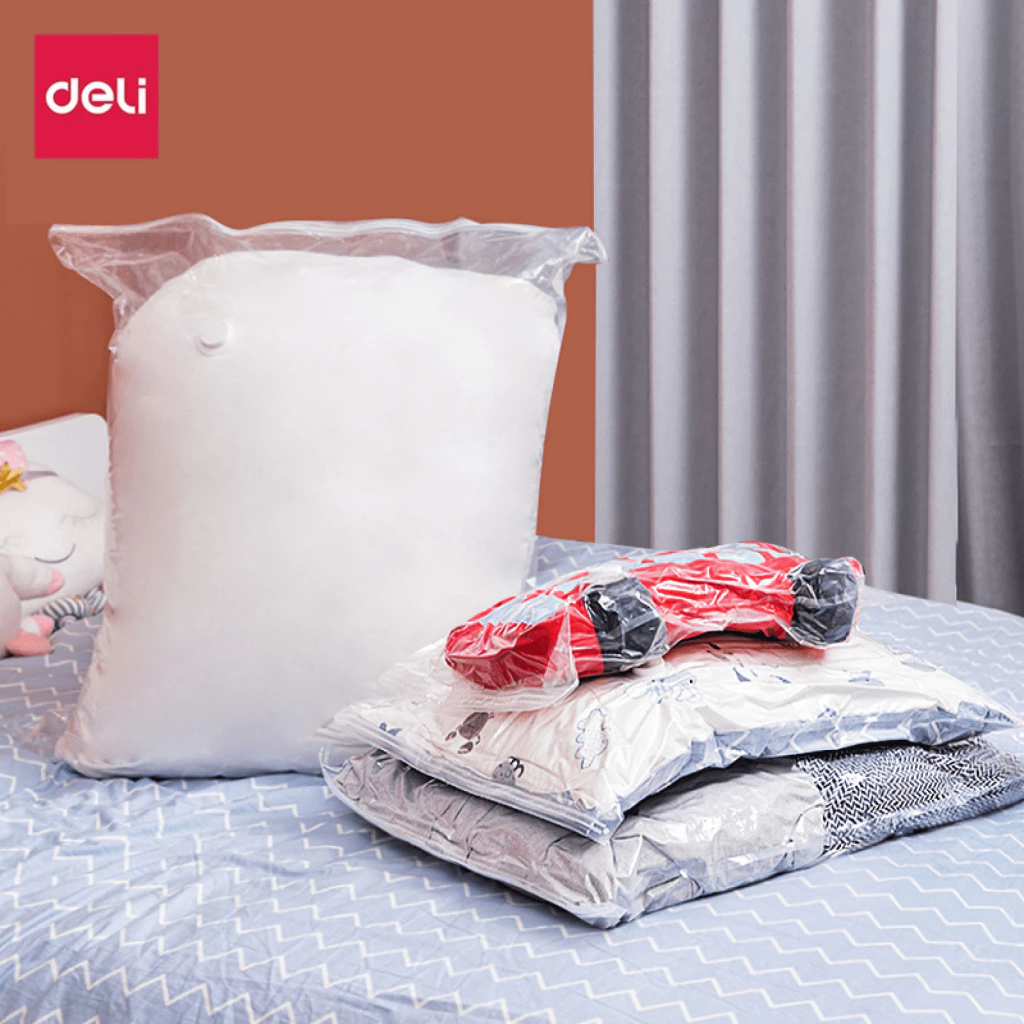 Deli ถุงสูญญากาศ 1ใบ มีวาล์ว ถุงเก็บผ้านวม จัดเก็บผ้านวม ประหยัดพื้นที่ สามารถใช้งานซ้ำ Vacuum Bag thumbnail 8