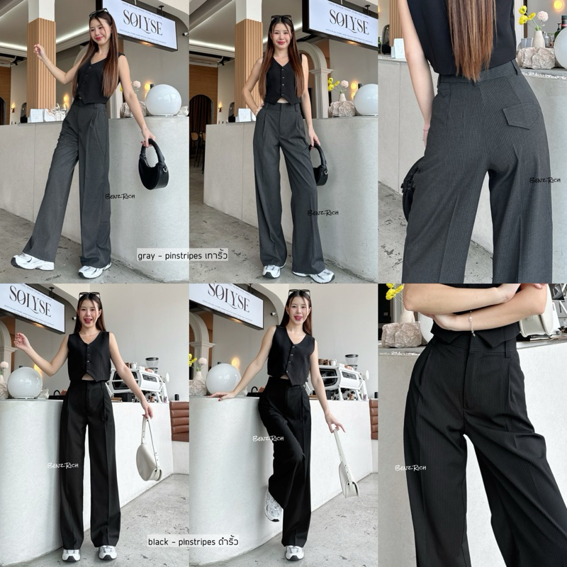 ฝากระเป๋า premium fabric ผ้าญี่ปุ่นขากระบอกใหญ่ กางเกงแฟชั่นกางเกงทำงาน