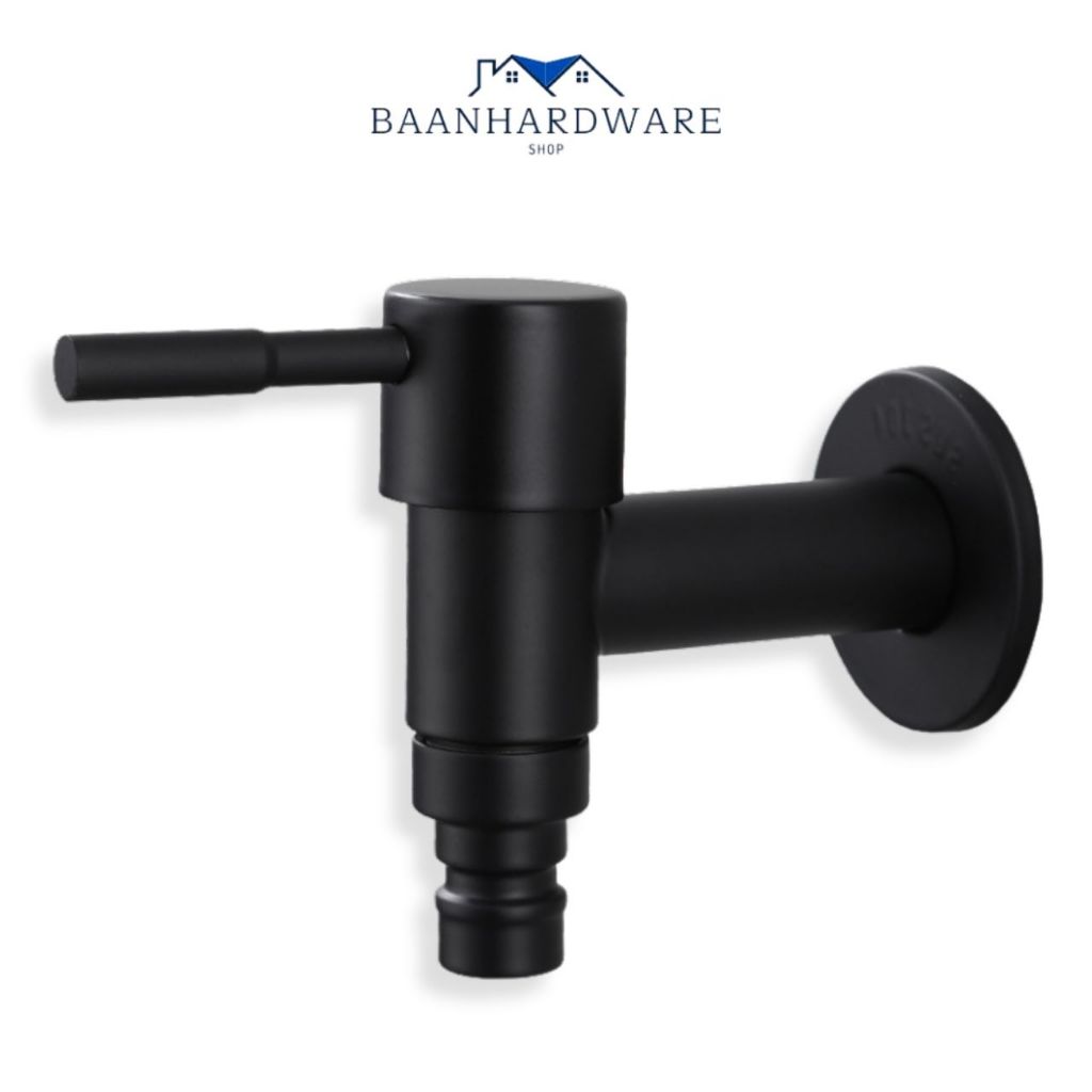 BAANHARDWARE ก๊อกสนามคอยาวติดผนัง ก็อกติดผนัง สแตนเลส 304 แท้  MA-E-1004SB