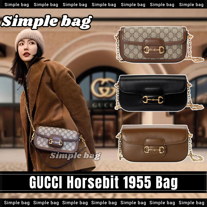 กุชชี่ GUCCI Horsebit 1955 Shoulder Bag กระเป๋าสะพายเดี่ยว #Simple bag