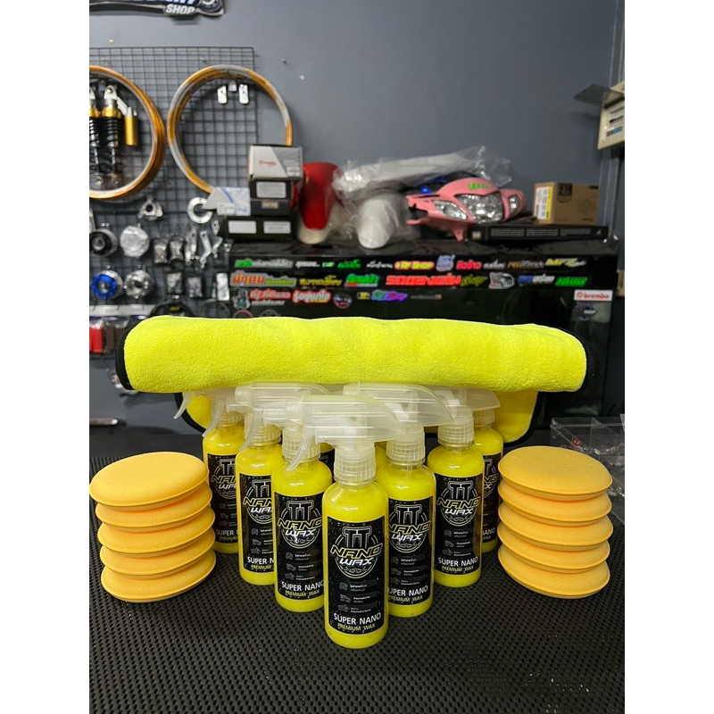 TT Nano Wax สเปย์เคลือบสีรถ สูตรเข้มข้น **ฟรี ผ้านาโน และฟองน้ำ** (ไม่มีกล่องกระดาษสีดำนะครับ)