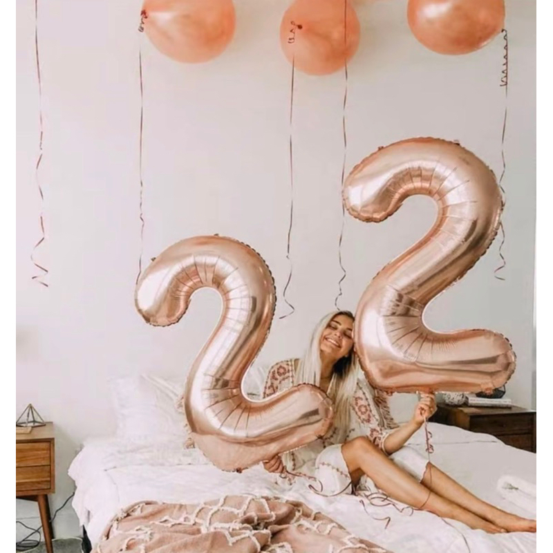 ลูกโป่งตัวเลข ขนาด 32,16 นิ้ว ลูกโป่งอายุ ลูกโป่งครบรอบ ลูกโป่งตัวเลขโรสโกลด์ ลูกโป่งปีใหม่ ลูกโป่งวันเกิด - รูปที่ 2