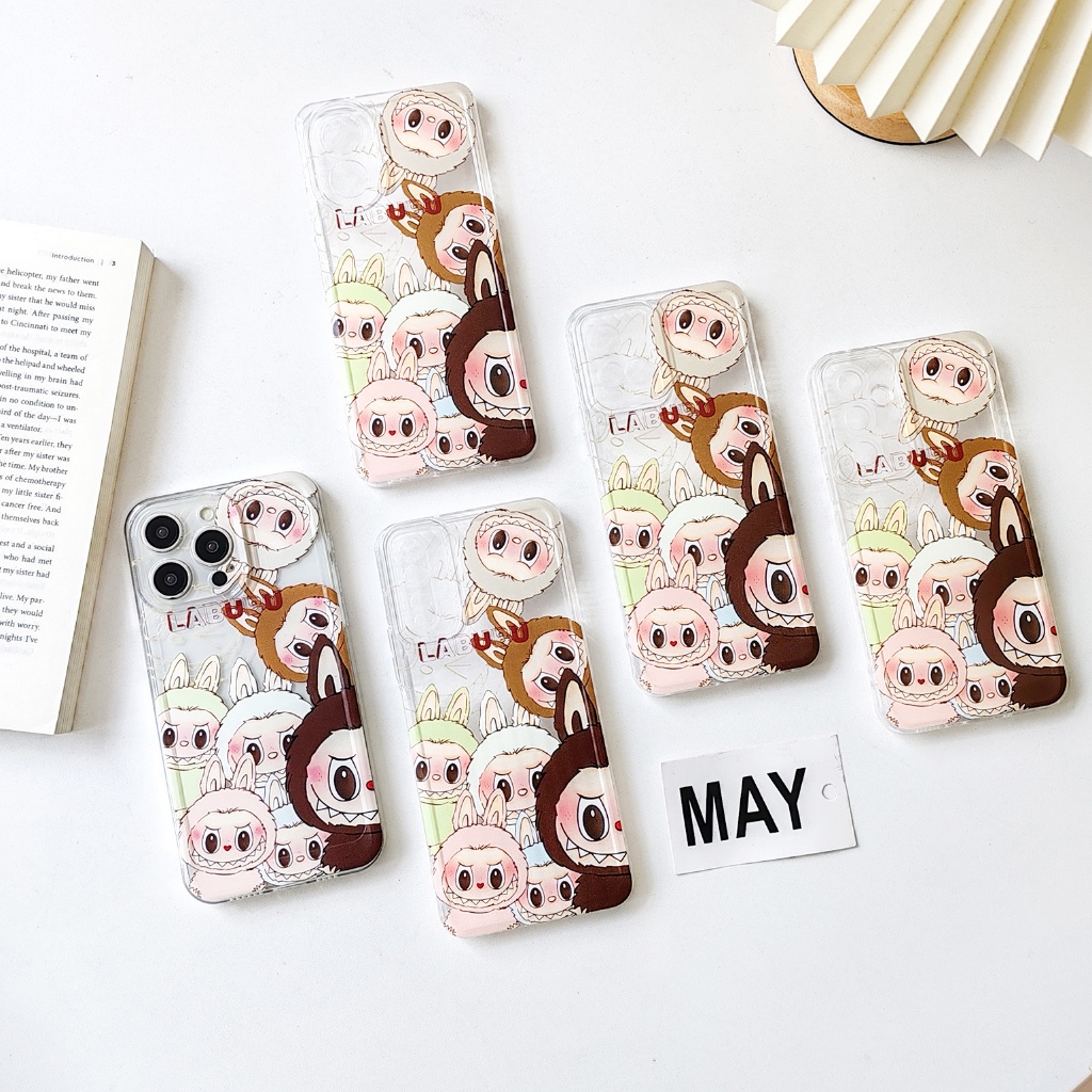 case เคสใสลายลาบูบู้ caseLabubu สำหรับ OPPO A15 A18 A54 A53 A58 RENO VIVO Y12 Y20 Y21 Y17S Y02S SAMS