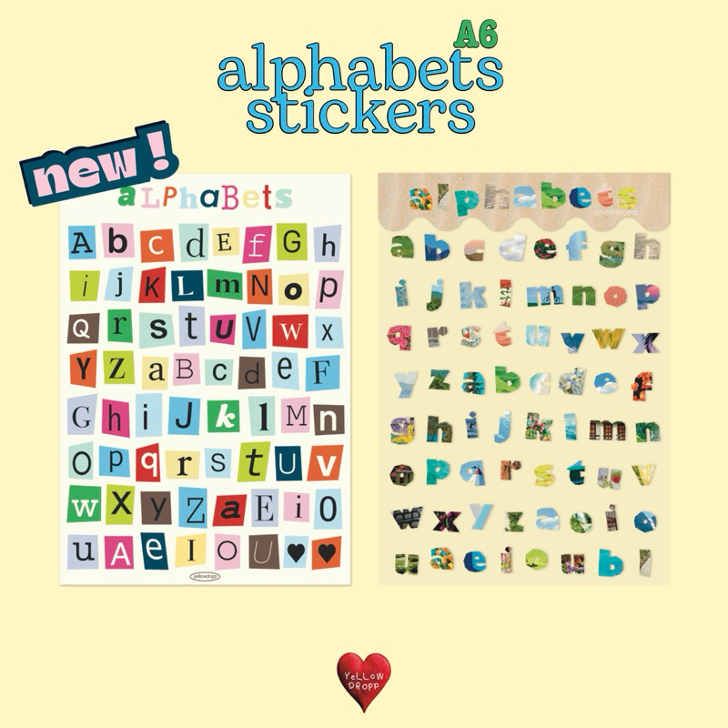 พร้อมส่ง alphabets stickers สติกเกอร์ตัวอักษร กันน้ำ ลอกได้ไม่มีคราบกาว