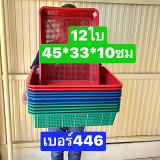 12ใบ ขนาดในรูปครับ กระบะพลาสติก ตะกร้าพลาสติก ตะแกรง ถาดปลูกผัก ตะกร้าใส่ของ ถาดเพาะถั่วงอก ตะแกรงใหญ่