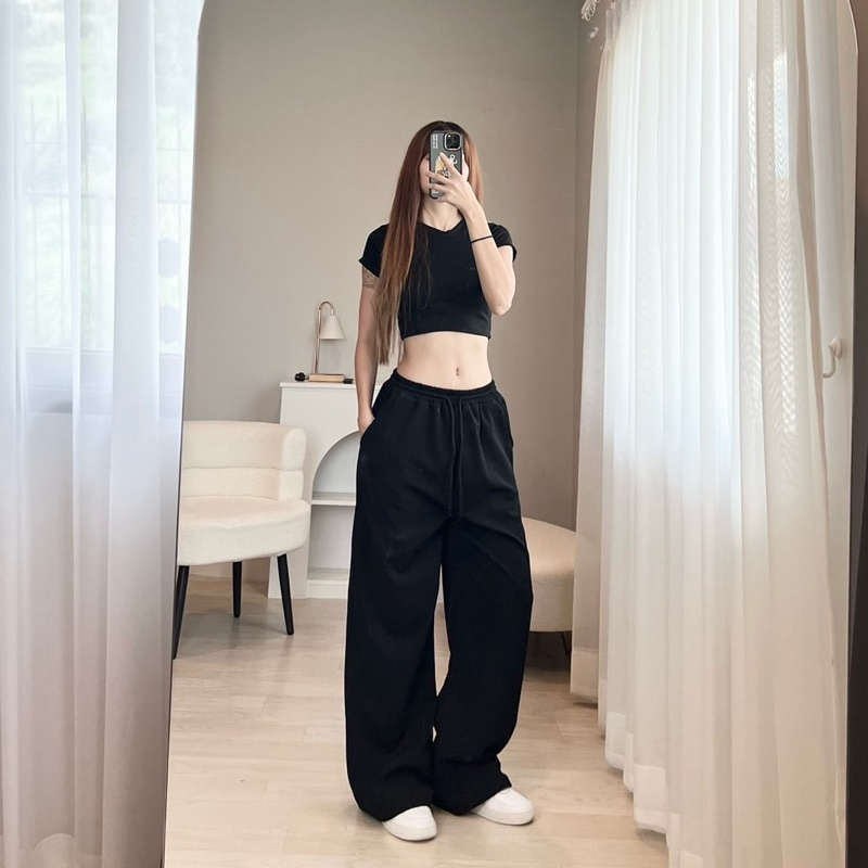 Vandy Pant กางเกงวอร์มขากระบอก ผ้ายืด ราคา ถูกที่สุด ดีลบีเคเค แกลเลอรีภาพที่ 6
