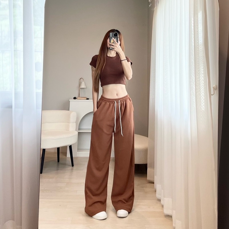 Vandy Pant กางเกงวอร์มขากระบอก ผ้ายืด ราคา ถูกที่สุด ดีลบีเคเค แกลเลอรีภาพที่ 5