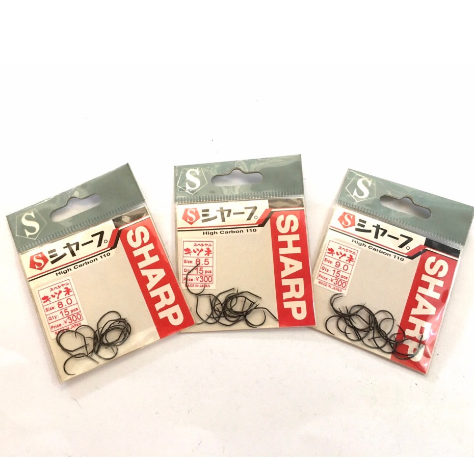 ตาเบ็ด ตาเบ็ดตกกุ้ง SHARP (ท้ายแบน) MADE IN JAPAN