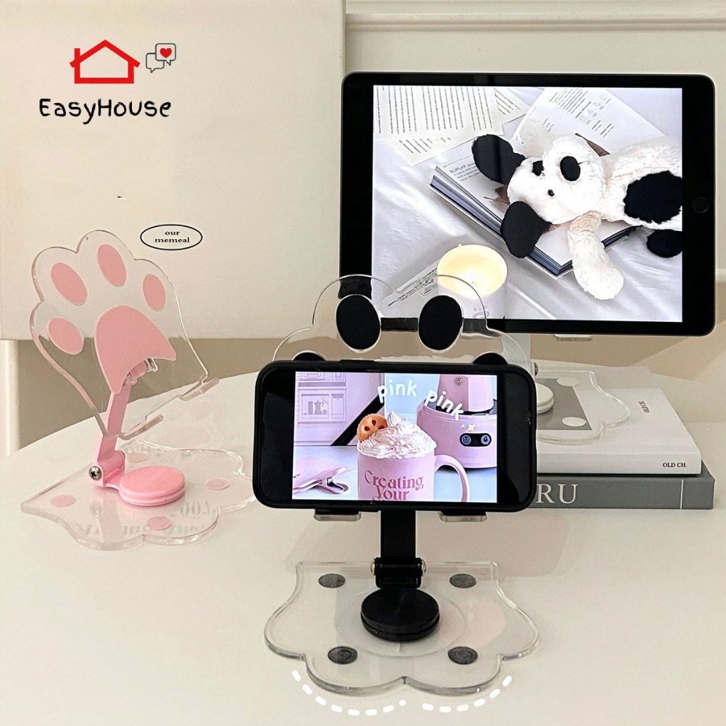 ที่วางมือถือ แท่นวางไอแพด ขาตั้งแท็บเล็ต phone holder อะคริลิค พับได้ หมุนได้ 360